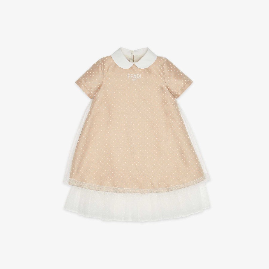 Bambini Fendi Abbigliamento | Abito Da Ragazzi Beige