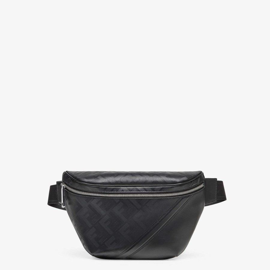 Uomo Fendi Marsupi | Borsa Da Cintura Diagonale Fendi Shadow Nero