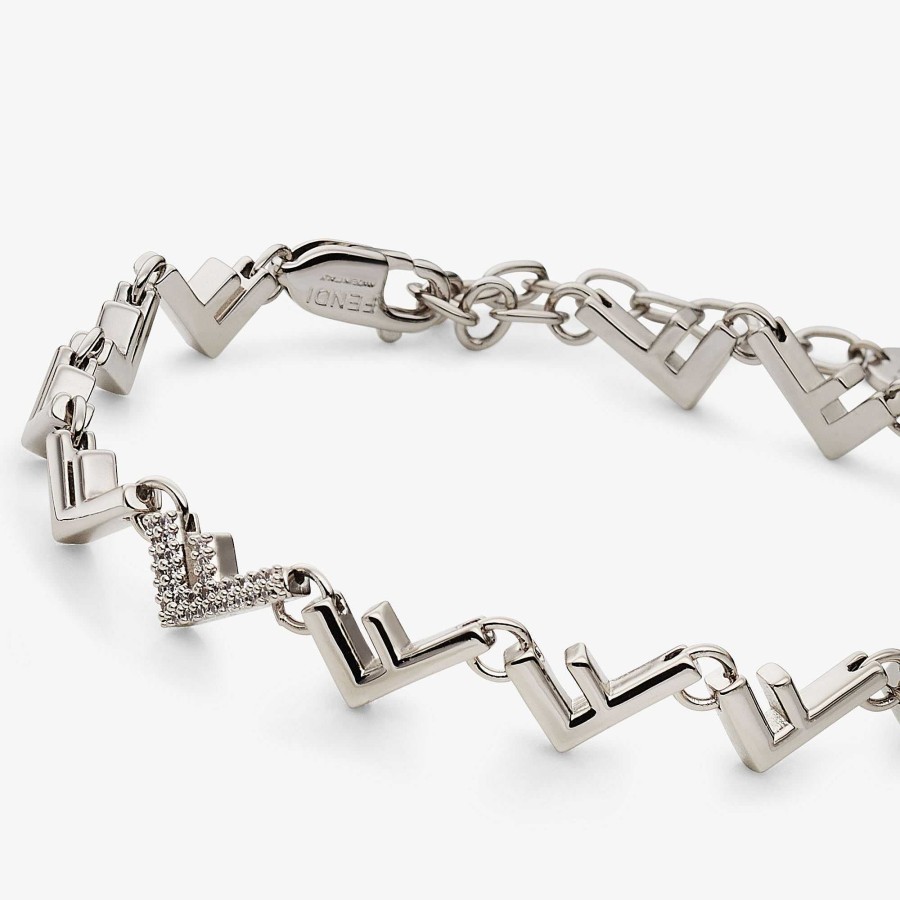 Uomo Fendi Bracciali | Bracciale Fendi Cinque Argento