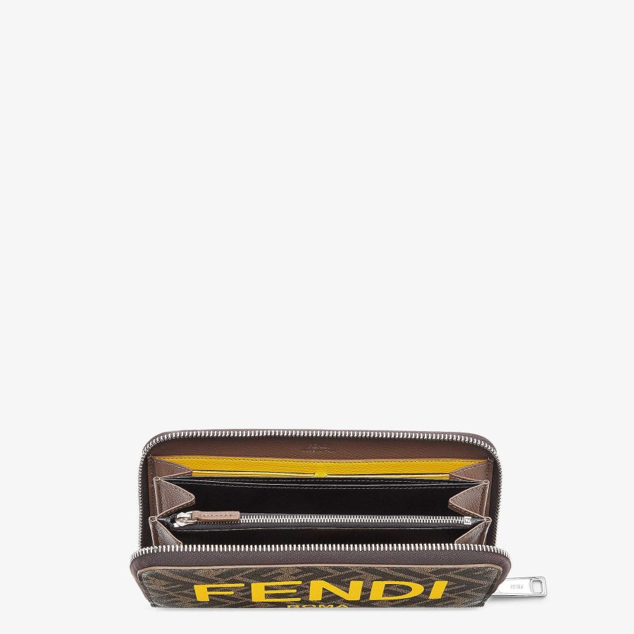 Uomo Fendi Portafogli | Continentale Marrone