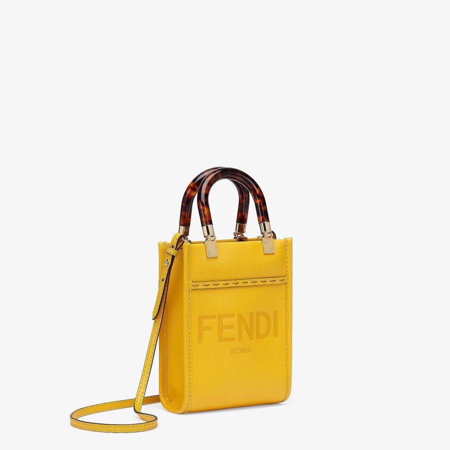 Donna Fendi Borse A Spalla E A Tracolla | Mini Borsa Sunshine Giallo