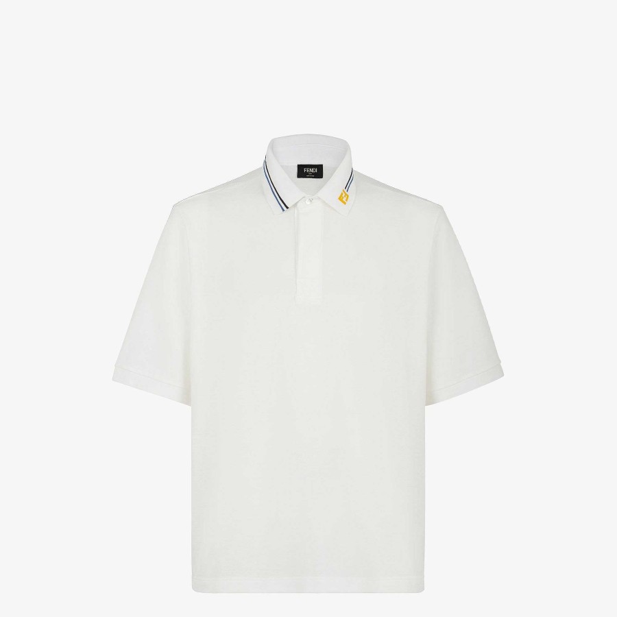 Uomo Fendi Abbigliamento Sportivo | Polo Bianco