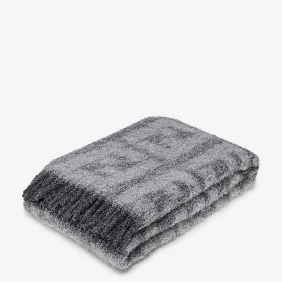 Uomo Fendi Sciarpe | Coperta Da Lancio Grigio