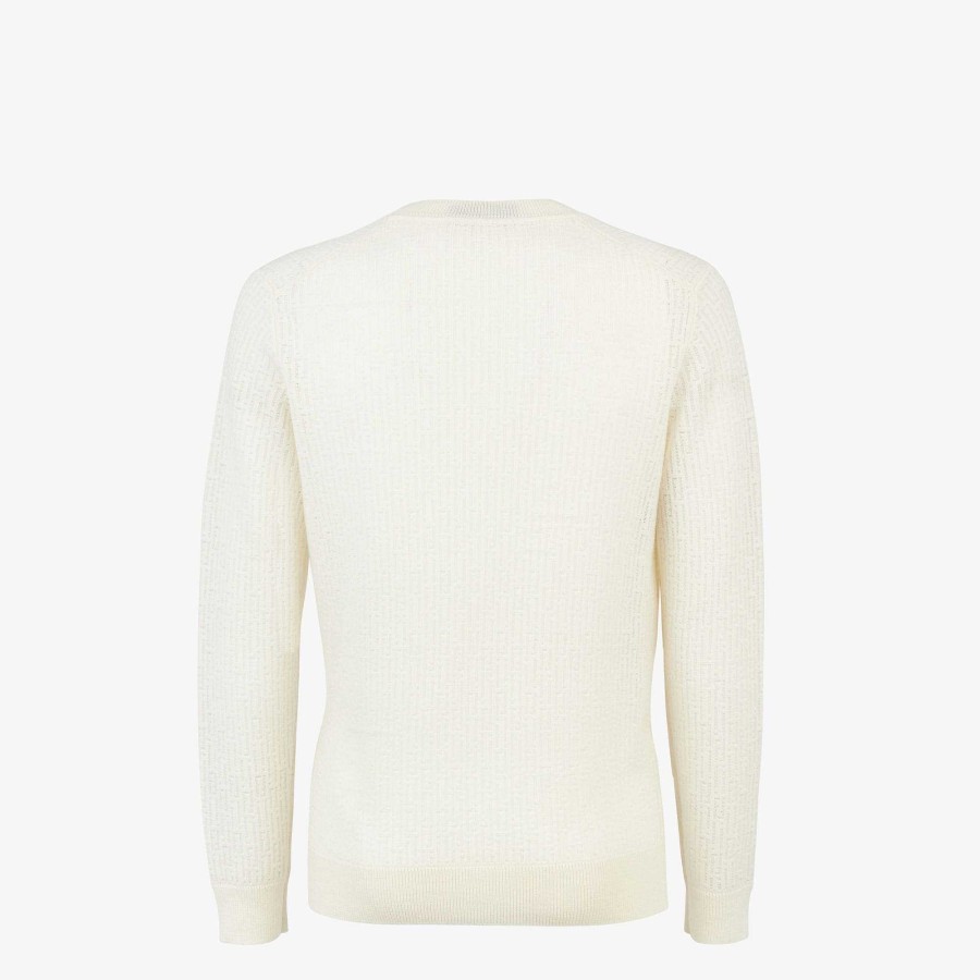 Uomo Fendi Maglieria | Maglione Bianco