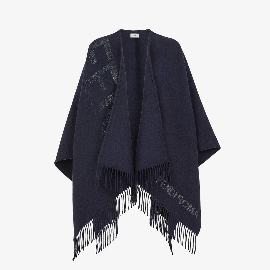 Donna Fendi Sciarpe E Poncho | Poncho Fendi Blu