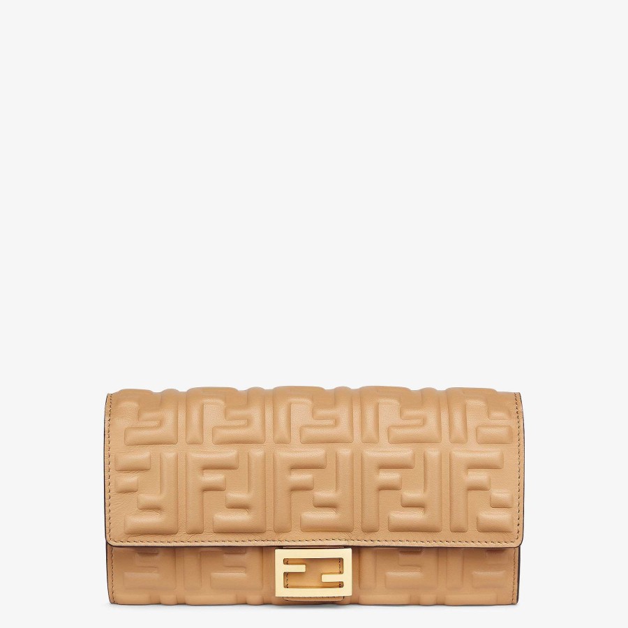 Donna Fendi Portafogli | Baguette Continentale Beige