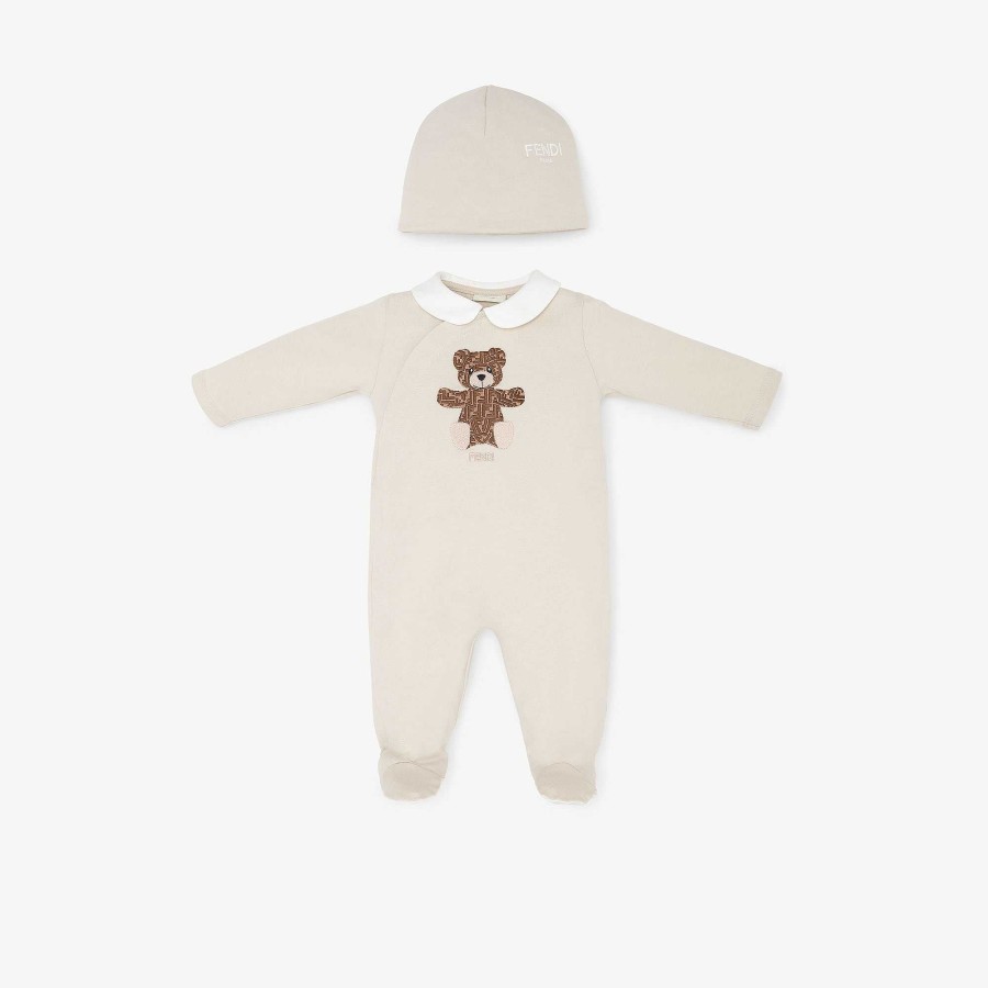 Bambini Fendi Neonata | Kit Per Neonati Beige