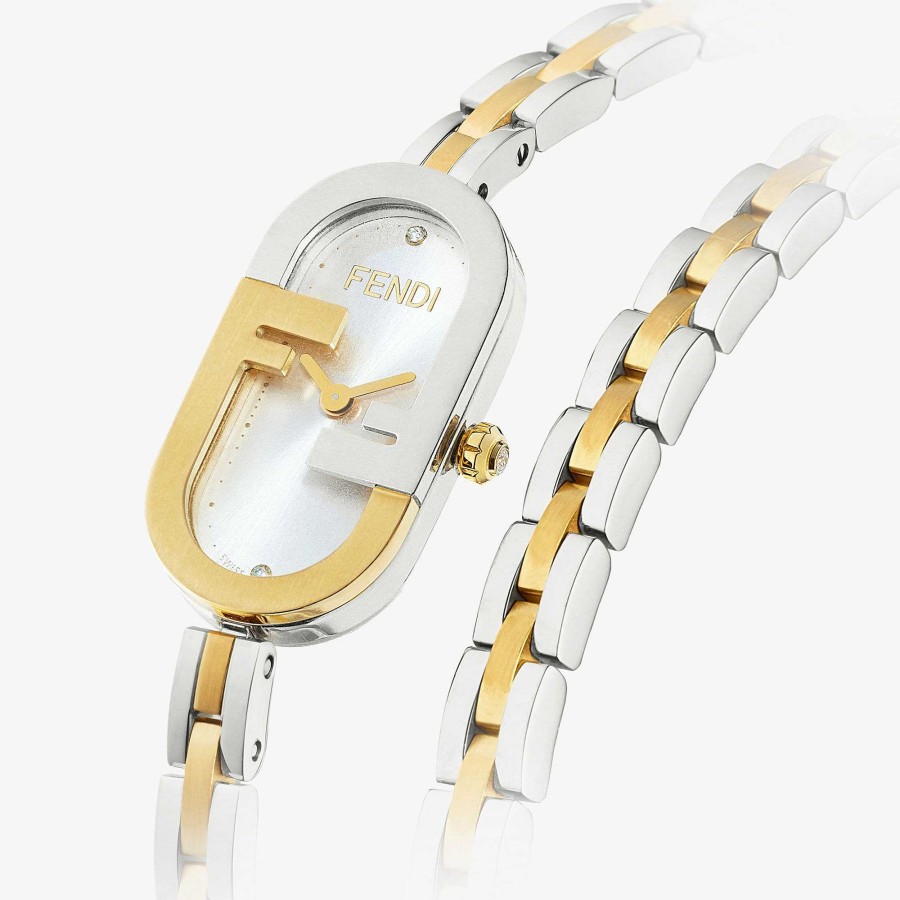 Donna Fendi Bracciali | O'Lock Verticale Argento Oro