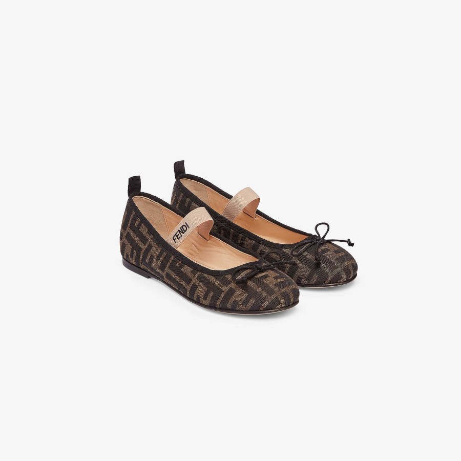 Bambini Fendi Scarpe | Ballerine Junior Marrone