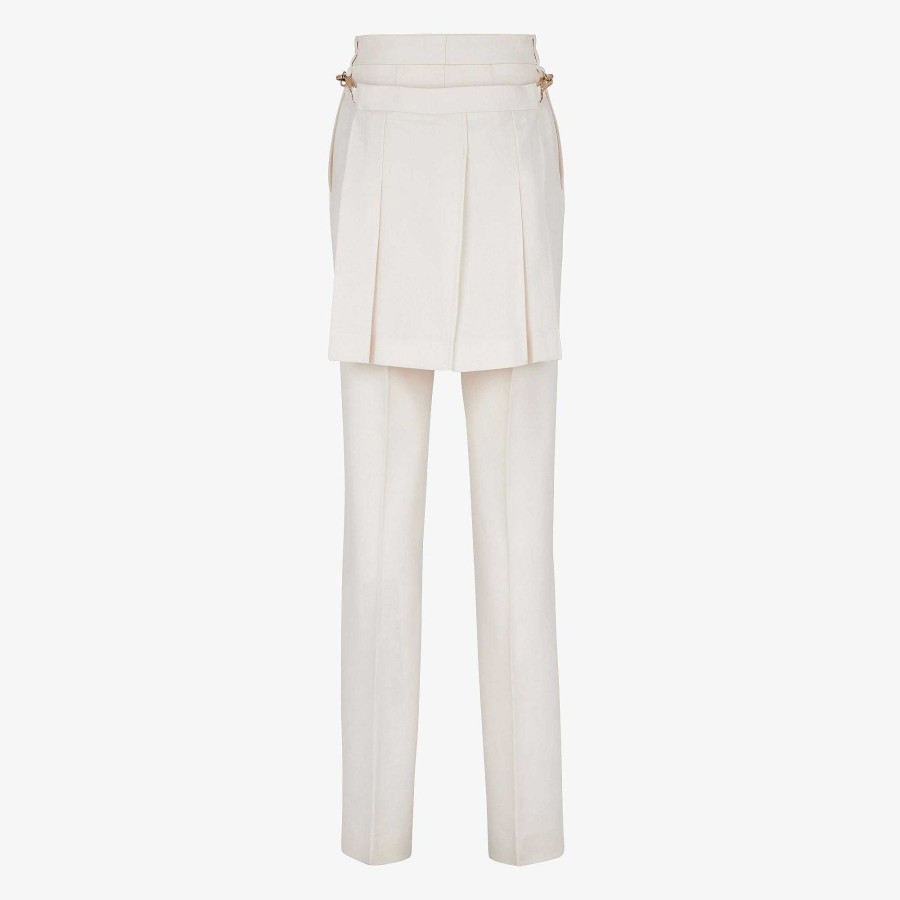 Donna Fendi Pantaloni E Pantaloncini | Pantaloni Bianco