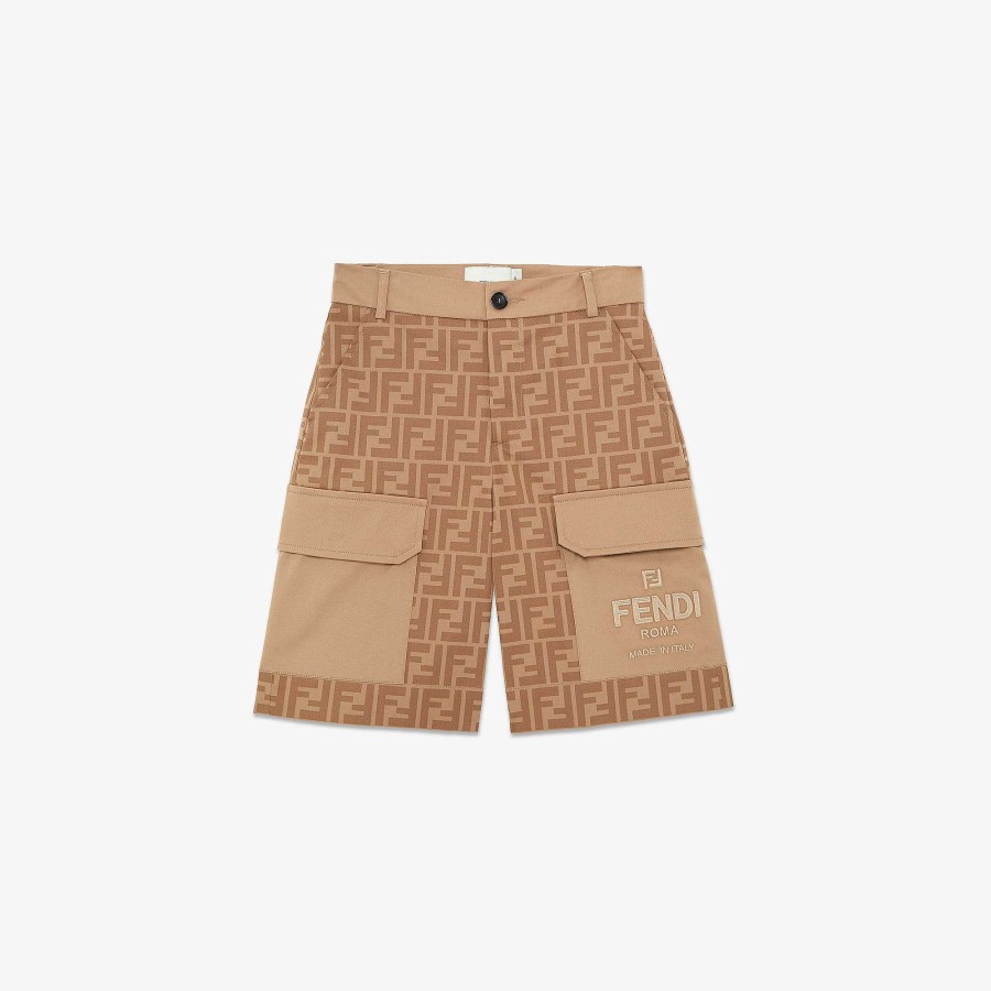 Bambini Fendi Abbigliamento | Bermuda Junior Beige