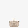 Donna Fendi Borse In Miniatura | Ciondolo Nano Baguette Beige