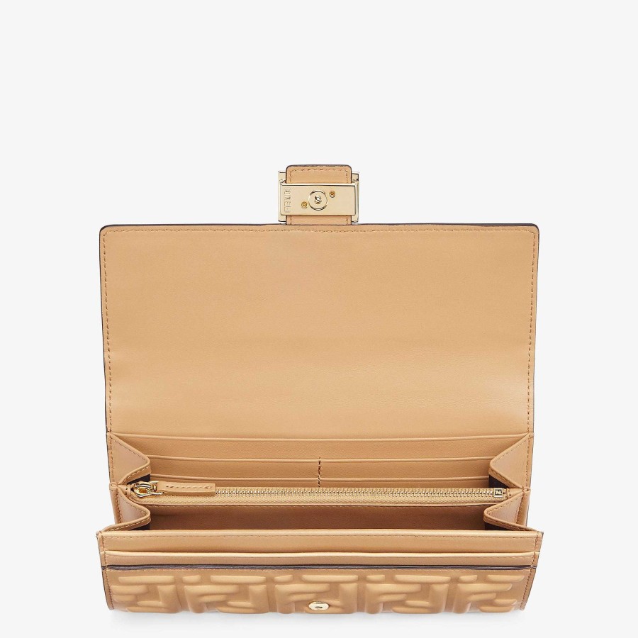 Donna Fendi Portafogli | Baguette Continentale Beige