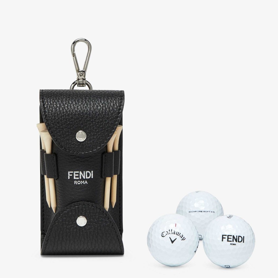 Uomo Fendi Viaggi & Lifestyle | Porta Palline Da Golf Selleria Nero