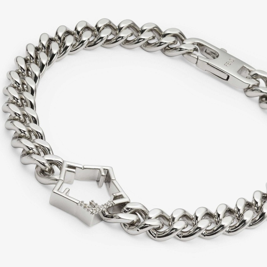 Uomo Fendi Bracciali | Bracciale Fendi Cinque Argento