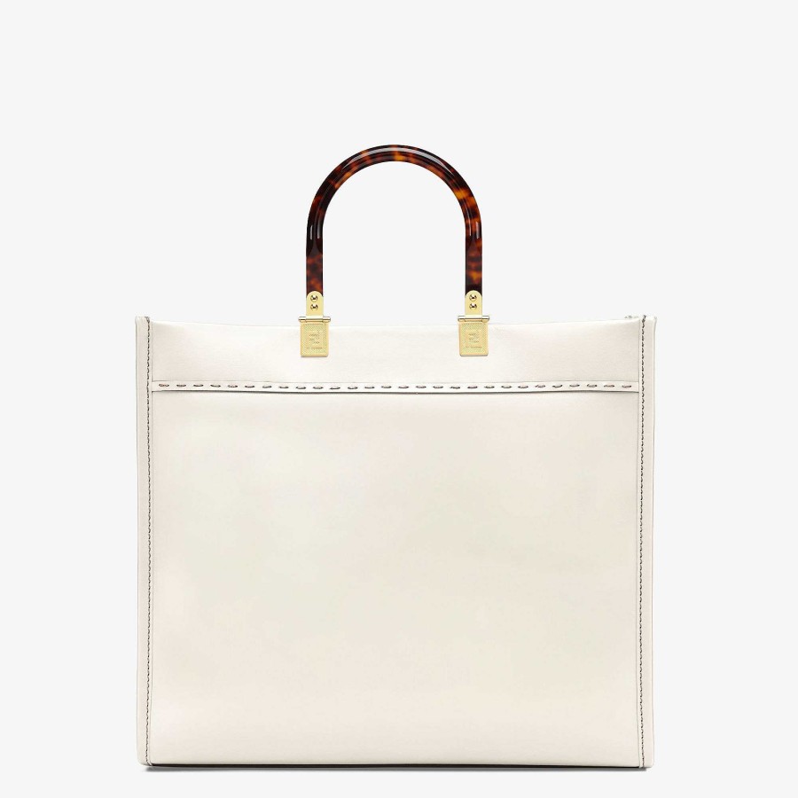 Donna Fendi Borse Tote | Fendi Sole Medio Bianco