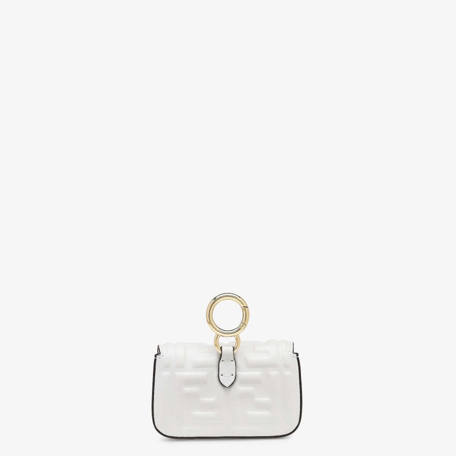 Donna Fendi Borse In Miniatura | Ciondolo Nano Baguette Bianco