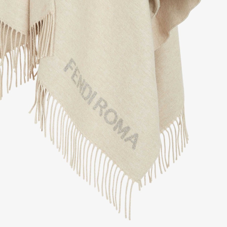 Donna Fendi Sciarpe E Poncho | Poncho Fendi Beige