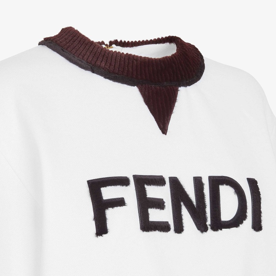 Donna Fendi T-Shirt E Felpe | Felpa Bianco