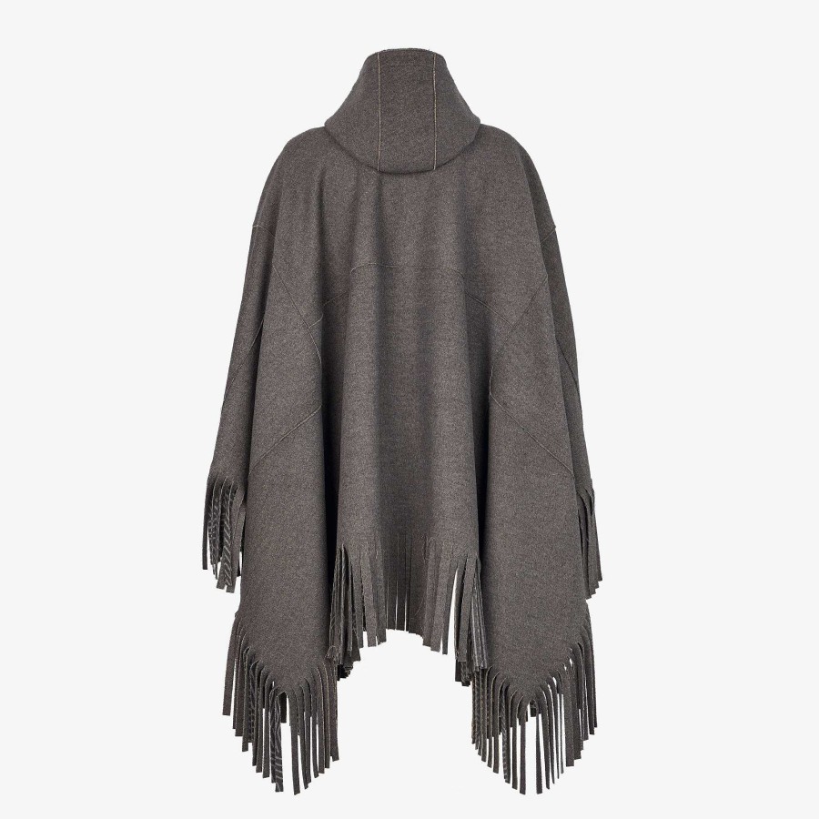 Uomo Fendi Capispalla | Poncho Grigio