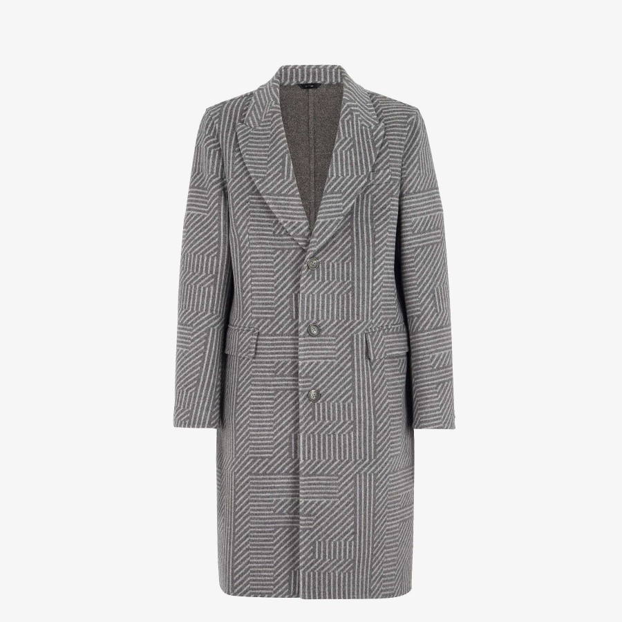 Uomo Fendi Capispalla | Cappotto Grigio