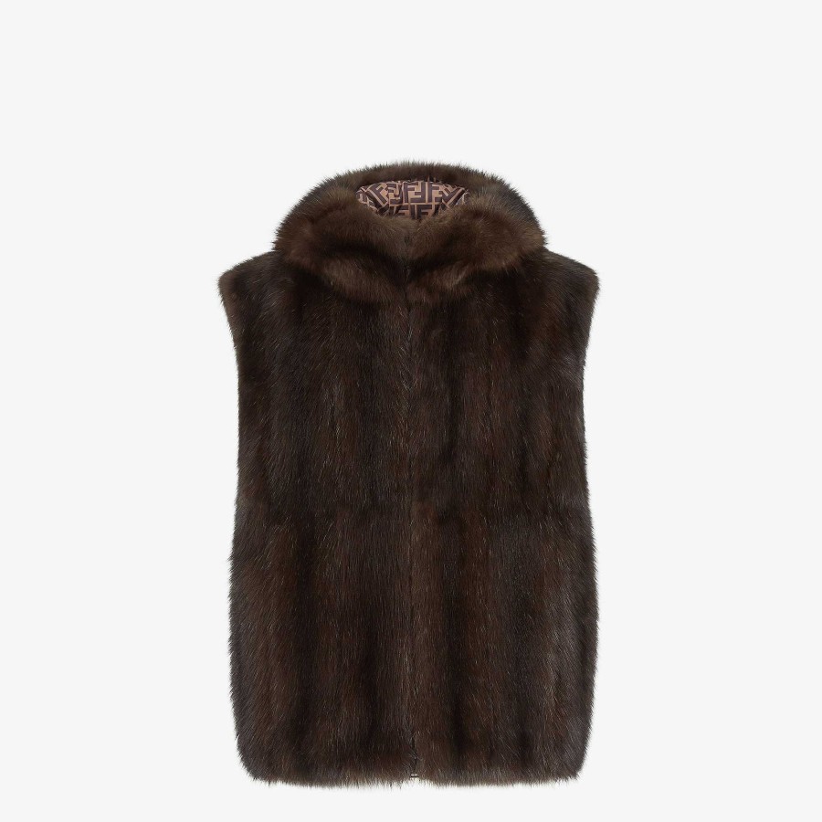 Uomo Fendi Capispalla | Gilet Marrone