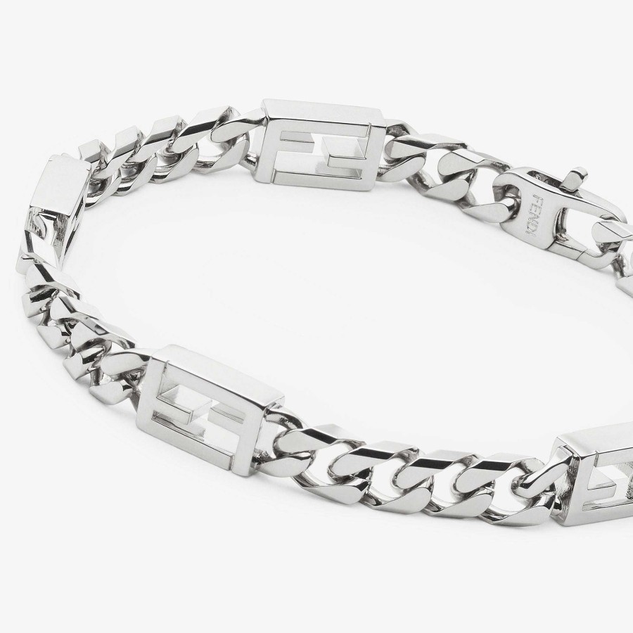 Uomo Fendi Bracciali | Bracciale Baguette Argento