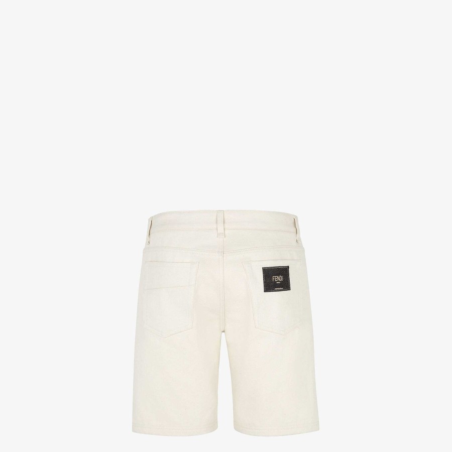 Uomo Fendi Pantaloni E Pantaloncini | Bermuda Bianco