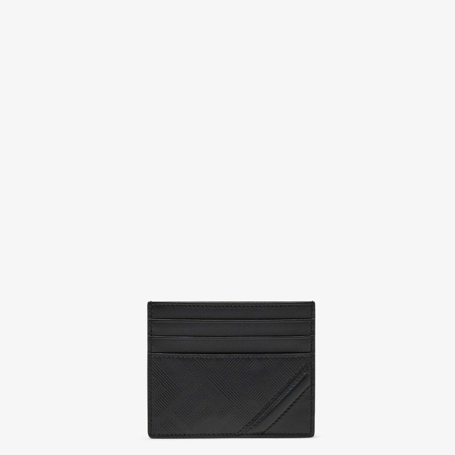 Uomo Fendi Portacassere | Portacarte Fendi Shadow Diagonale Nero