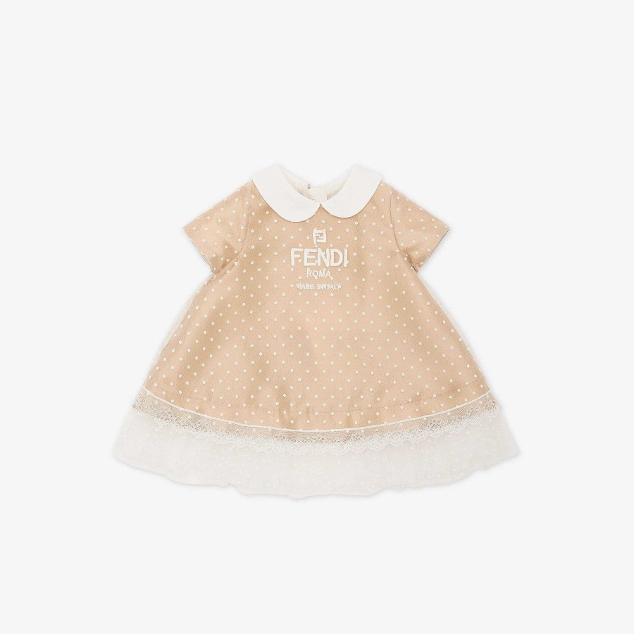 Bambini Fendi Neonata | Abito Da Bambino Beige