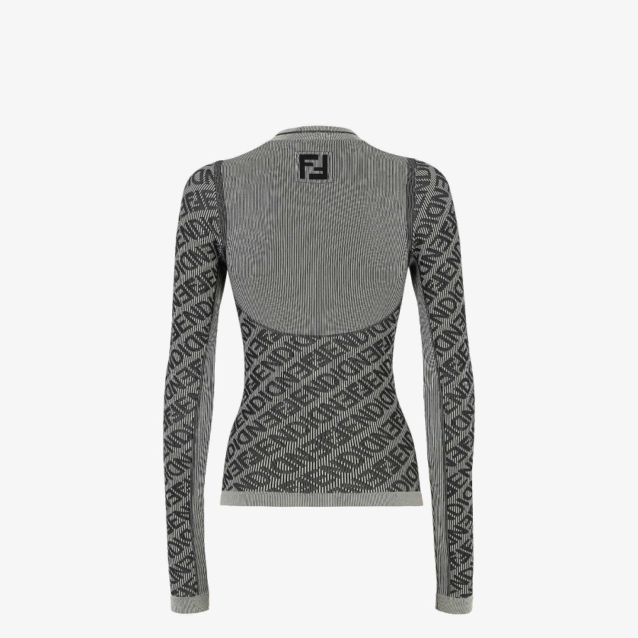 Donna Fendi Abbigliamento Sci | Maglione Da Sci Grigio