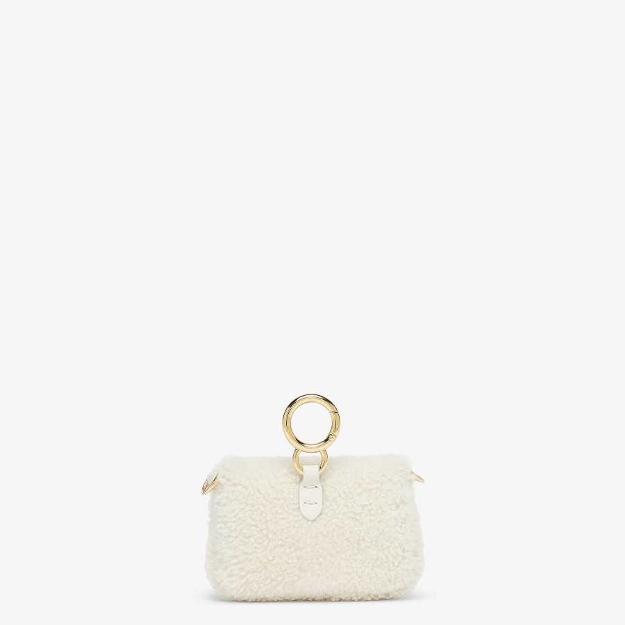 Donna Fendi Borse In Miniatura | Ciondolo Nano Baguette Bianco