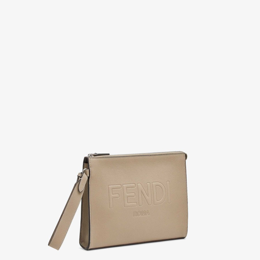 Uomo Fendi Borse Mini | Pochette Fendi Roma Beige