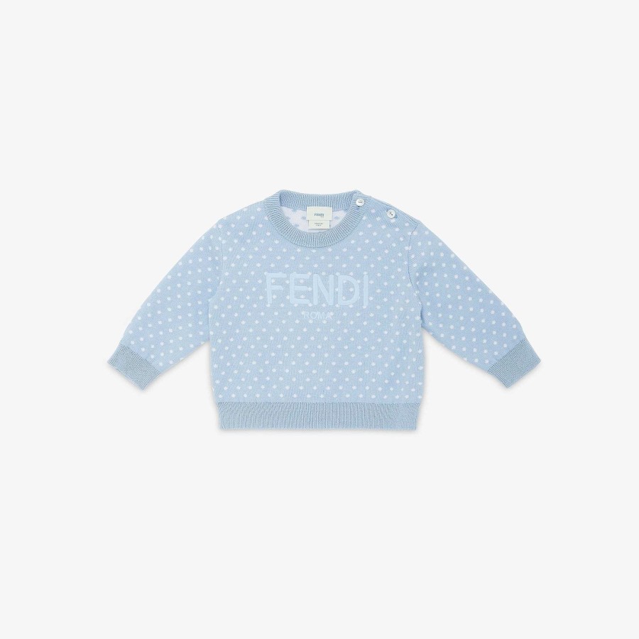 Bambini Fendi Neonato | Maglione Per Bambini Azzurro