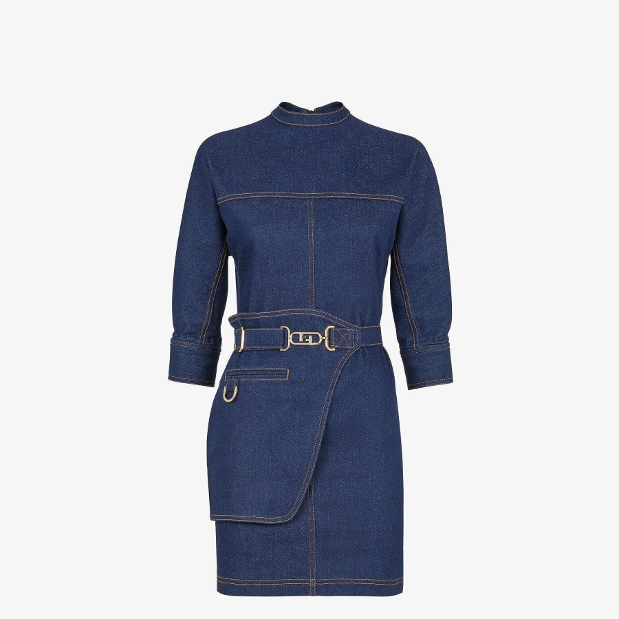 Donna Fendi Denim | Vestito Blu