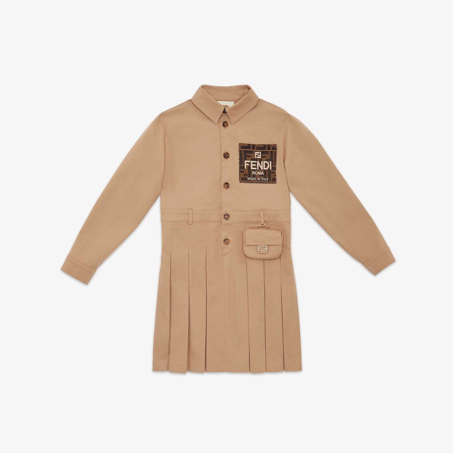 Bambini Fendi Abbigliamento | Abito Da Ragazzi Beige