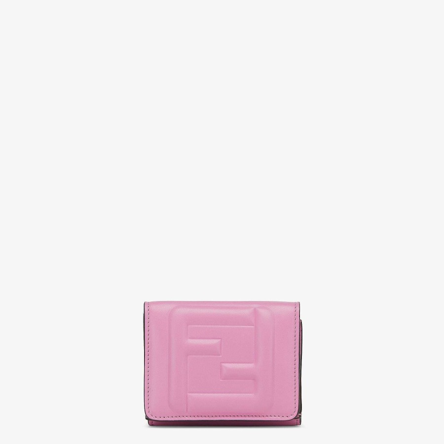 Donna Fendi Portafogli | Cubo Micro Trifold Ff Rosa