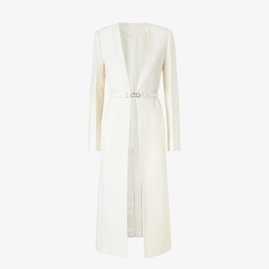 Donna Fendi Capispalla | Cappotto Bianco