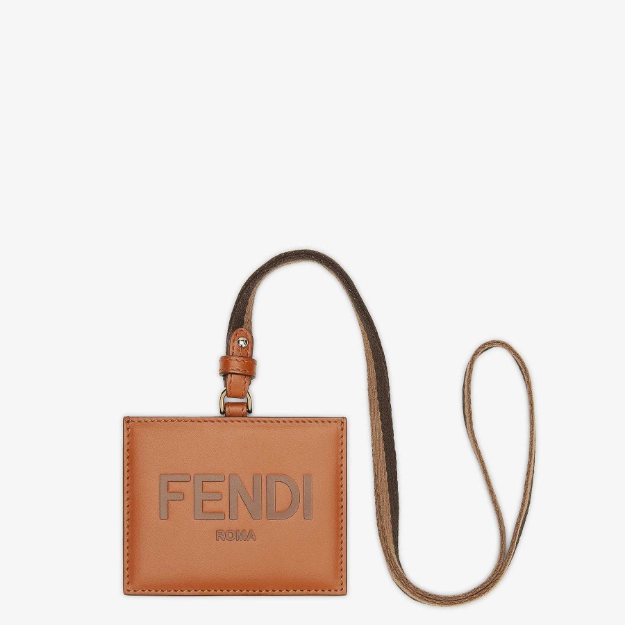 Donna Fendi Portacandele E Piccoli Accessori | Tessera Con Nominativo Marrone