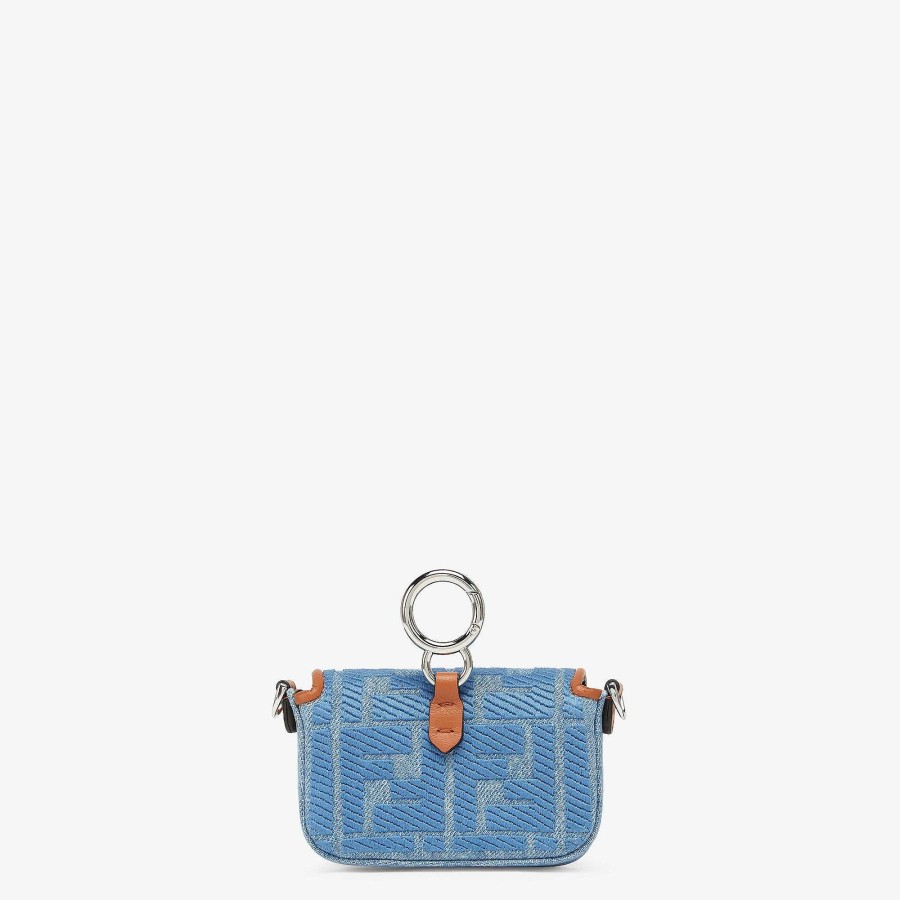 Donna Fendi Borse In Miniatura | Ciondolo Nano Baguette Azzurro