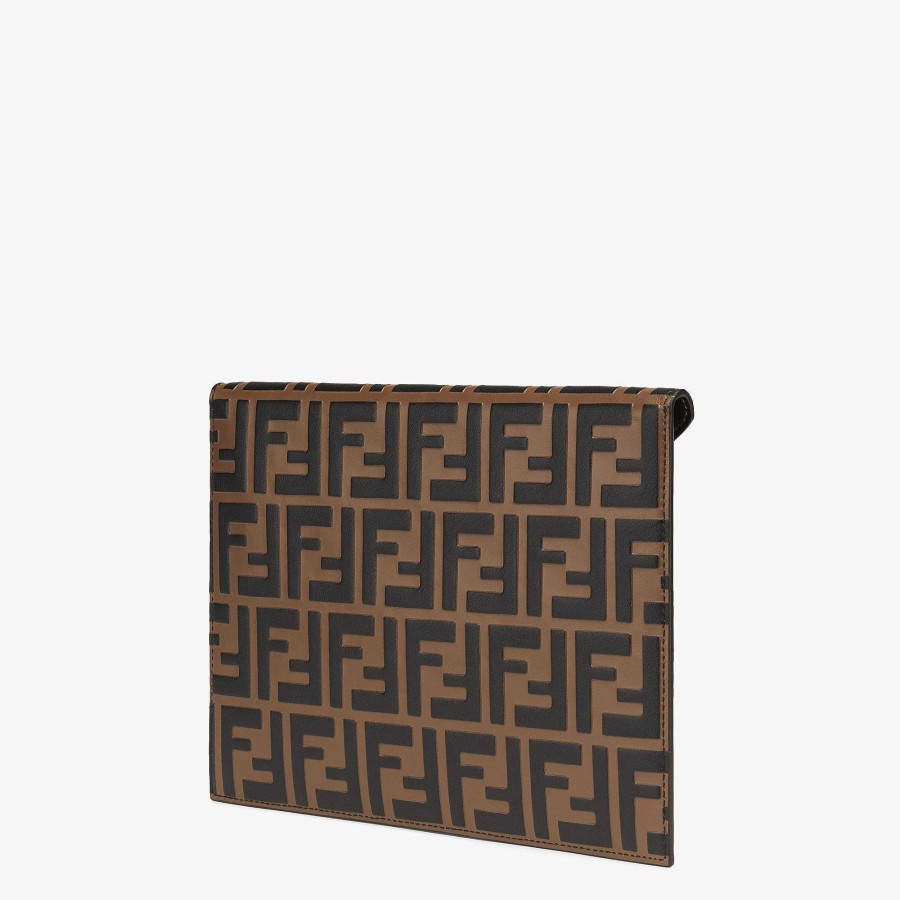 Donna Fendi Pochette | Custodia Piatta Marrone