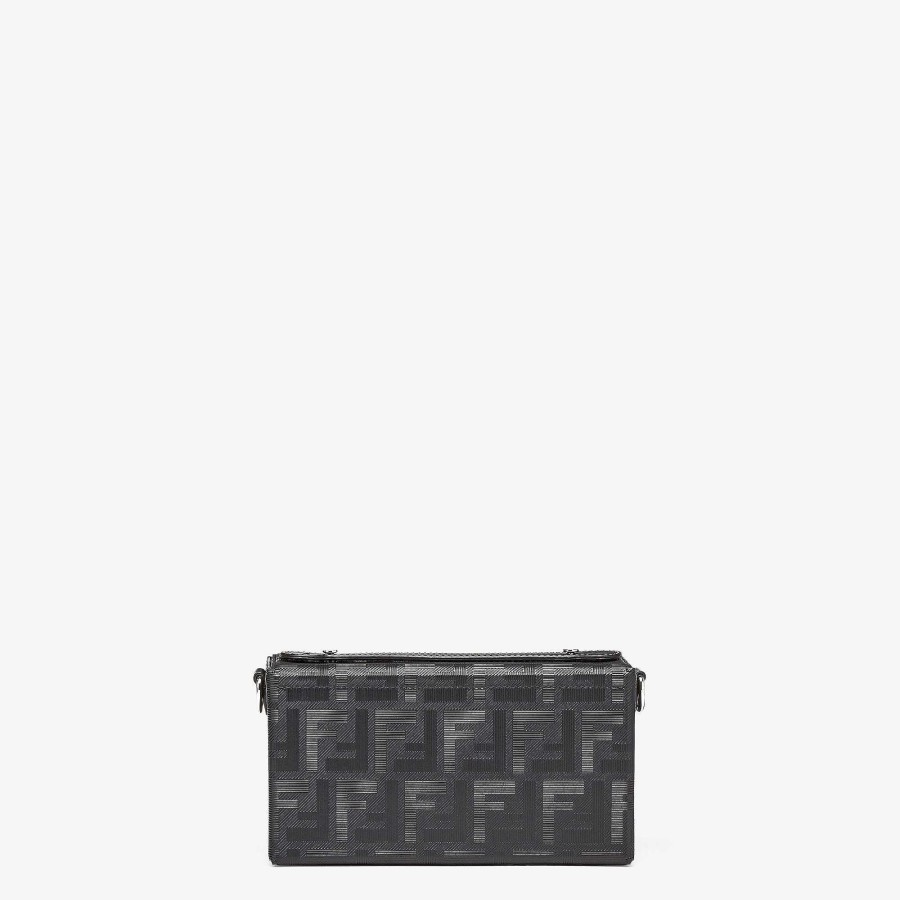 Uomo Fendi Borse A Tracolla | Tronco Morbido Fendi Shadow Baguette Nero