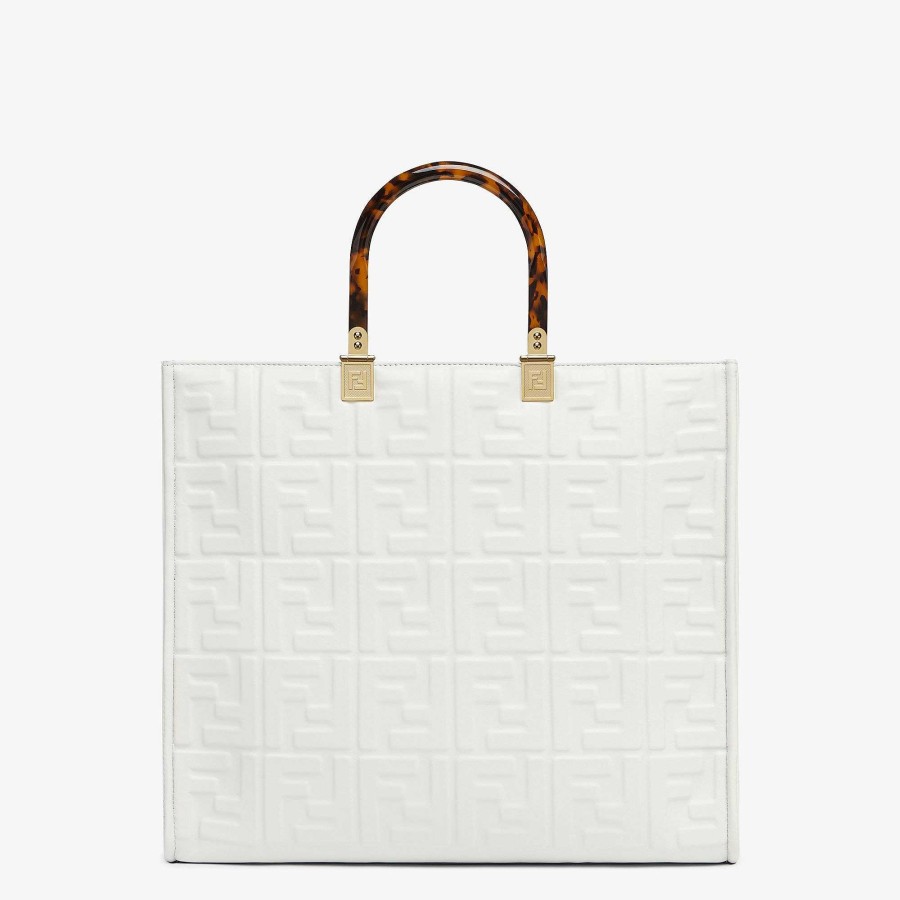 Donna Fendi Borse Tote | Fendi Sole Medio Bianco