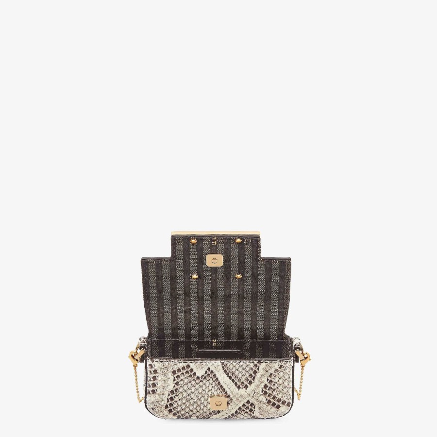 Donna Fendi Borse In Miniatura | Ciondolo Nano Baguette Beige