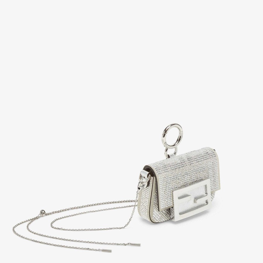 Donna Fendi Borse In Miniatura | Ciondolo Nano Baguette Argento