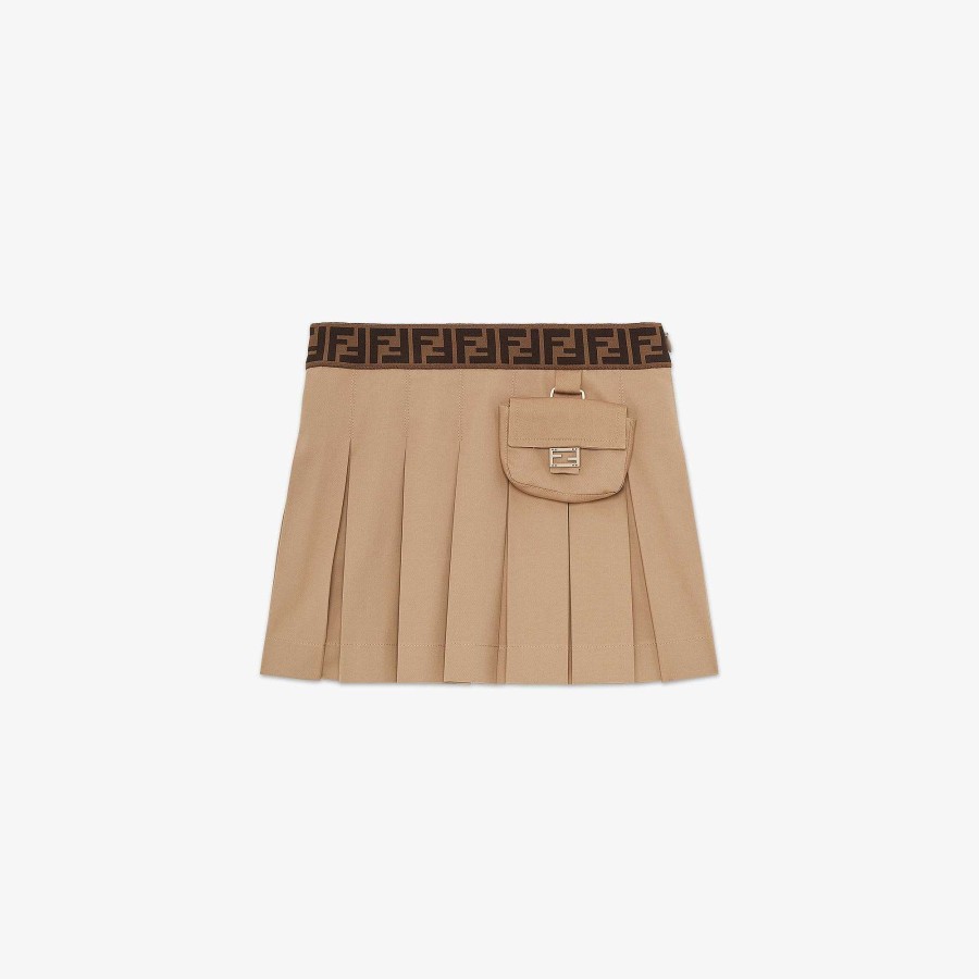 Bambini Fendi Abbigliamento | Gonna Junior Beige