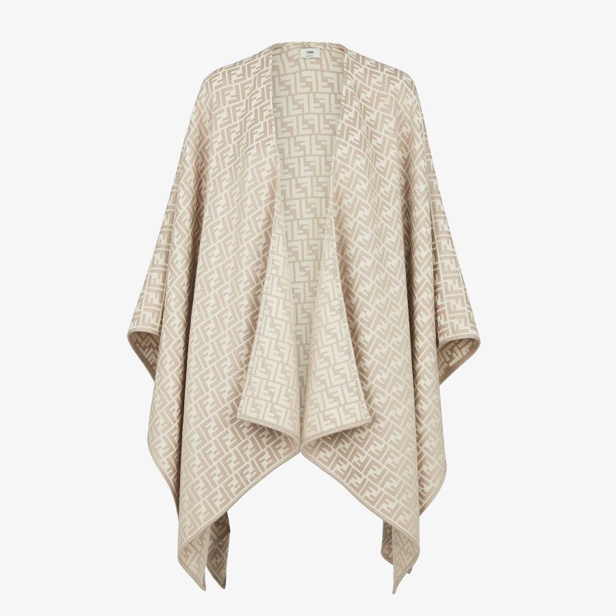 Donna Fendi Sciarpe E Poncho | Poncho Beige