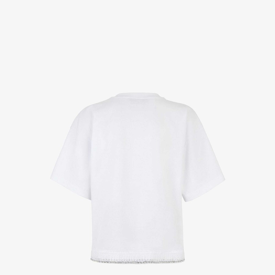 Donna Fendi T-Shirt E Felpe | Maglietta Bianco