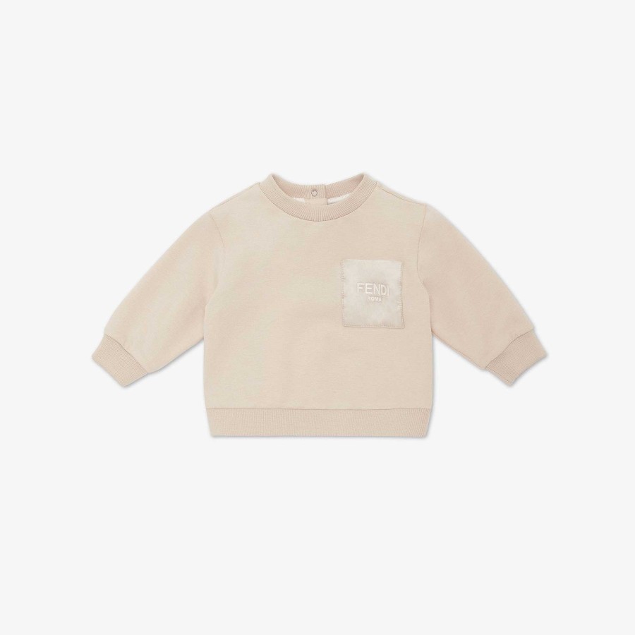 Bambini Fendi Neonato | Felpa Per Bebe Beige