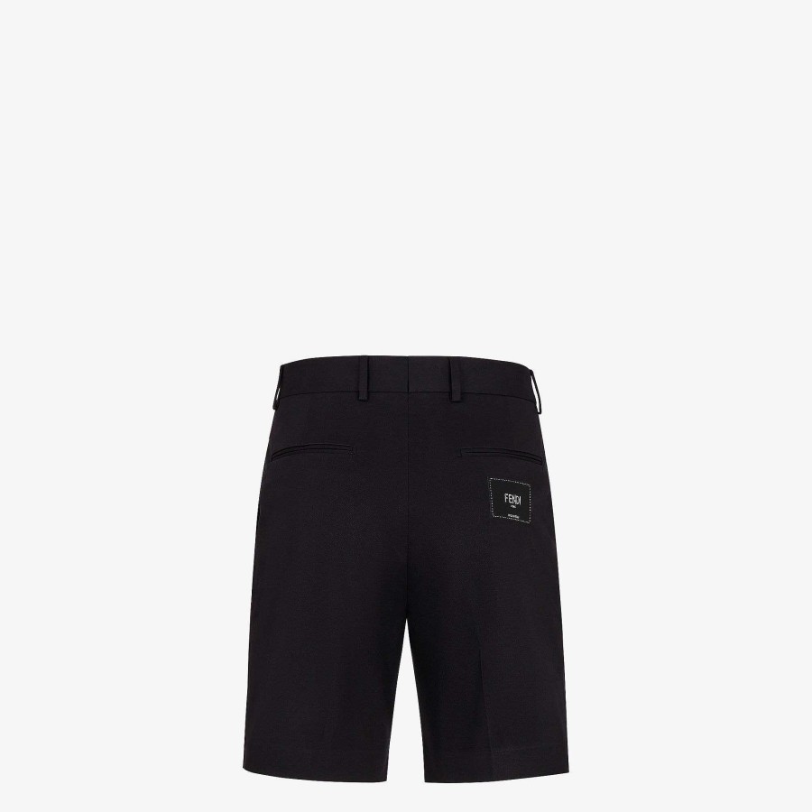 Uomo Fendi Pantaloni E Pantaloncini | Bermuda Nero